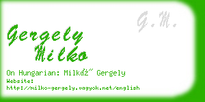 gergely milko business card